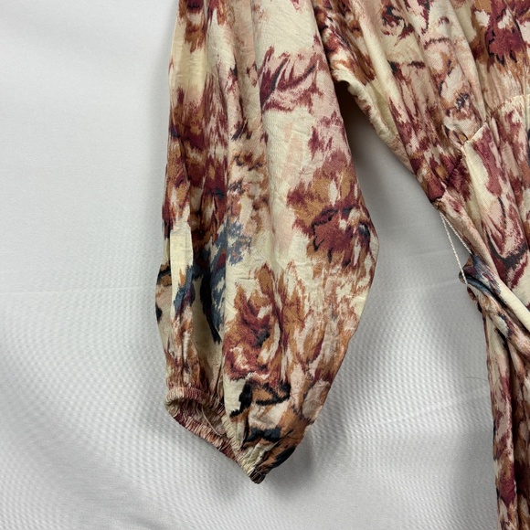 H&M Women's Romantic Floral Watercolor Maxi Dress Tiered Sz L Wedding Guest - Picture 6 of 14